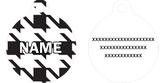 Houndstooth White and Black HD Dog ID Tag